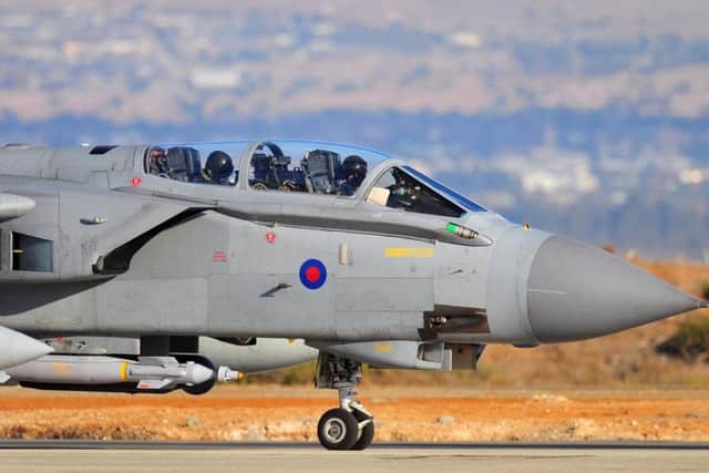 A Tornado GR4 on an RAF base in Cyprus. One of the same planes was spotted at Leeds Bradford Airport today