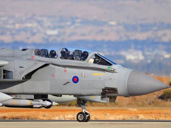 A Tornado GR4 on an RAF base in Cyprus. One of the same planes was spotted at Leeds Bradford Airport today