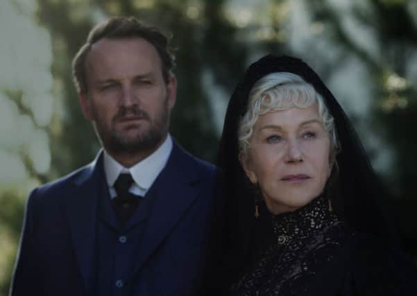 CHILLER: Jason Clarke as Eric Price and Helen Mirren as Sarah Winchester in Winchester: The House That Ghosts Built.