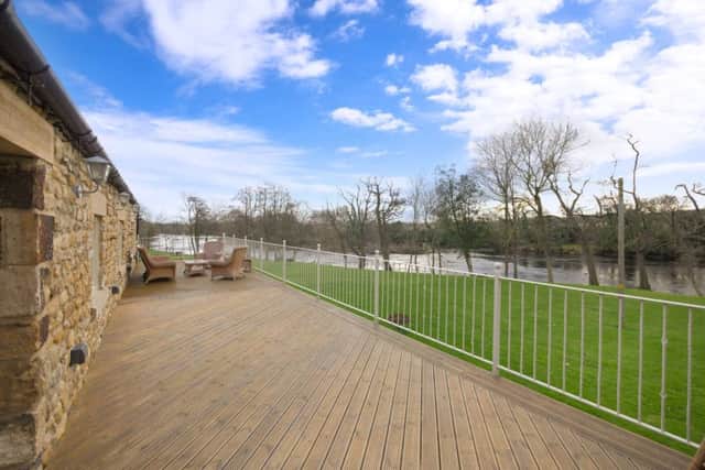 Riverside View, West Tanfield, comes with a full-length balcony.