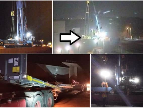 Highways England shared these images of the broken down transporter and the 32-hour recovery operation.