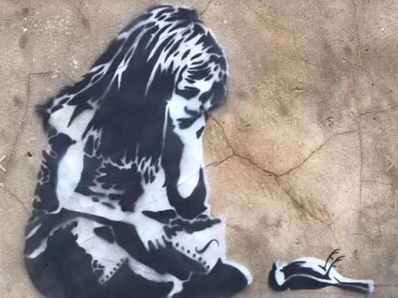 Is this another Banksy? The artwork which appeared on Bromley Street overnight.