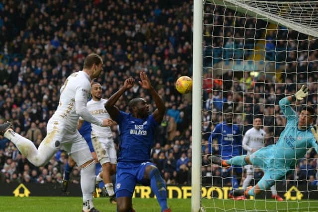Early chance as Pierre-Michael Lasogga hits the post. PIC:Bruce Rollinson