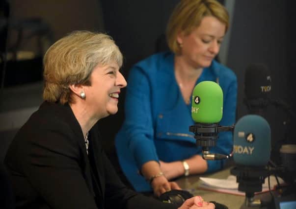 Laura Kuenssberg interviewing Theresa May during last year's election.