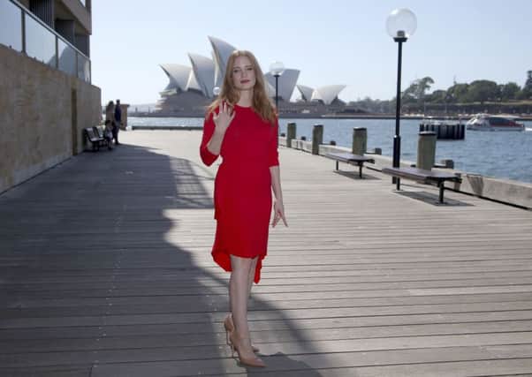 Wear red by Preen. 
Jessica Chastain  in Sydney, promoting her new movie "Molly's Game." (AP Photo/Rick Rycroft)
