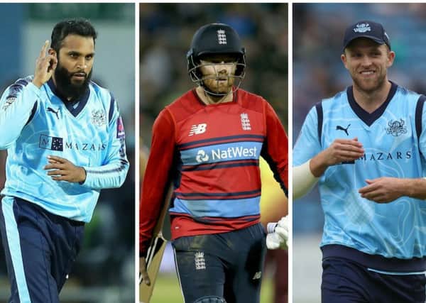 UNSIGNED: Adil Rashid, Jonny Bairstow and, right, David Willey remained unsigned at the IPL auction, along with county colleagues Joe Root and Liam Plunkett.