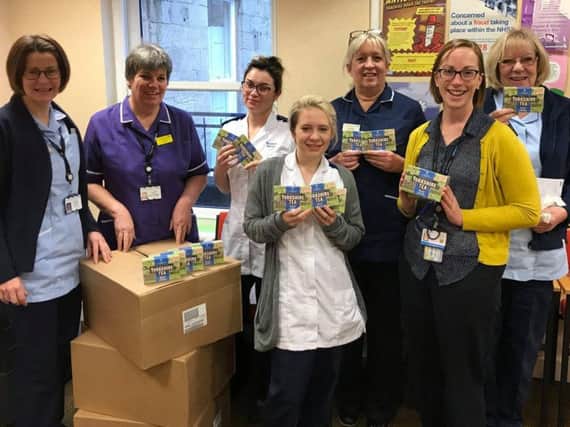 HDFT Community Nurses, pictured with the donations.