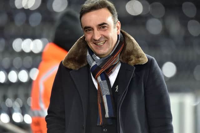 Swansea City manager Carlos Carvalhal, pictured at the Liberty Stadium on Tuesday before his side's 8-1 demolition of League Two Notts County. Picture: Simon Galloway/PA