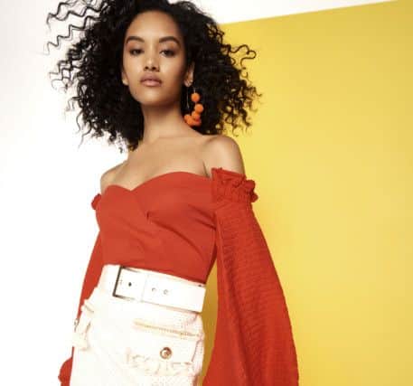 Red off-the-shoulder top, Â£35, coming to River Island later this month.