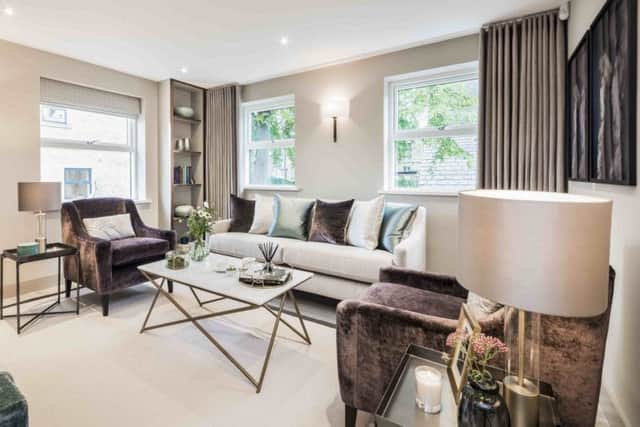 The sitting room in one of the over 55s apartments at St Paul's Lock in Mirfield by Darren Smith Homes