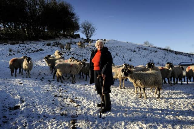 THE DALES.. Feature on the Dales...Annie Porter pictured on her farm at Gunnerside..7th February 2018 ..Picture by Simon Hulme