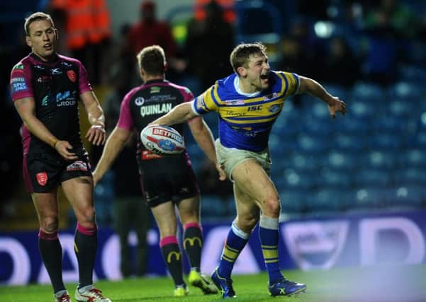Rhinos' Jimmy Keinhorst: After scoring his second try.