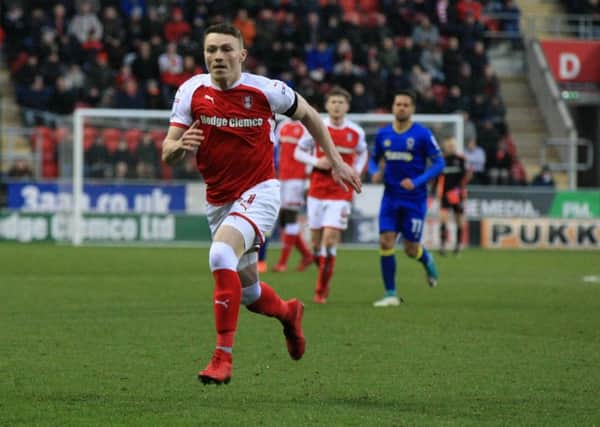 Caolan Lavery in action for Rotherham United against AFC Wimbledon last week (Picture: Chris Etchells).