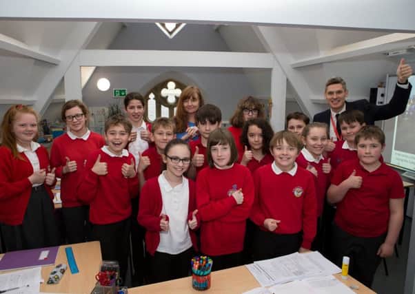 Celebration: Hitting target means Year 6 pupils have the new-state-of-the-art classroom