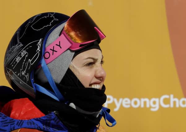 AimeeÂ Fuller, of Britain, looks at her score during the women's slopestyle final at Phoenix Snow Park at the 2018 Winter Olympics in PyeongChang. (AP Photo/Lee Jin-man)