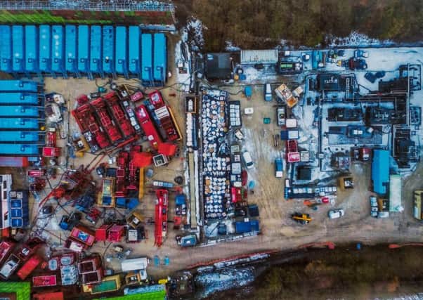 An aerial photograph of the Third Energy fracking site, on the edge of Kirby Misperton.