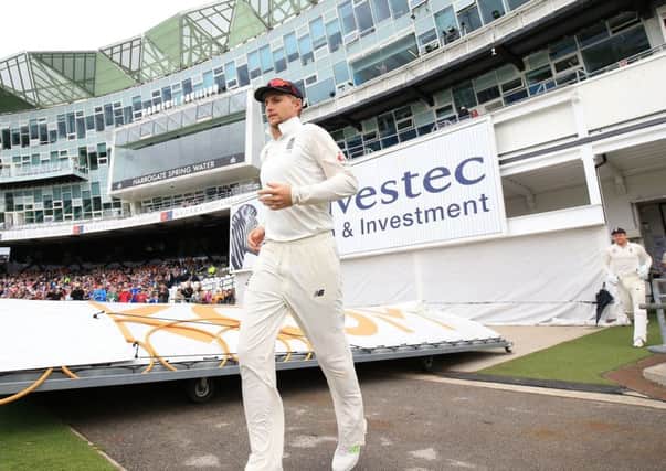England captain Joe Root leads his side out at Headingley which will now host Ashes matches in 2019 and 2023.