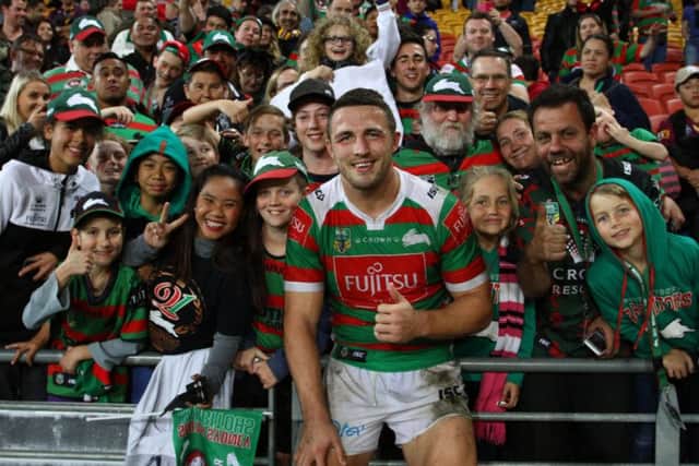 Sam Burgess is happier than ever at life in South Sydney (Picture: NRL)
