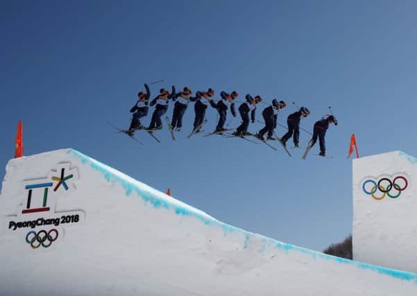 Great Britain's Katie Summerhayes in action in the Ski Slopestyle at the Bogwang Snow Park.