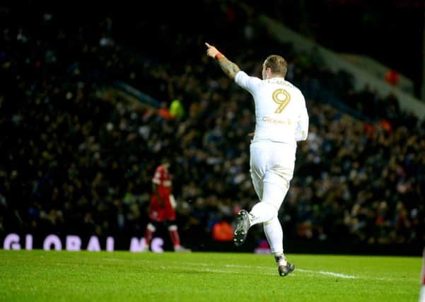 Pierre-Michel Lasogga, of Leeds United, celebrates after scoring Leeds's first goal (Picture: James Hardisty)