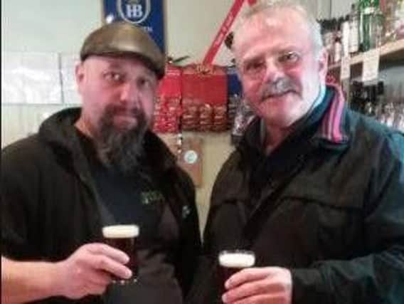 Ian Blaylock of Doncaster Brewery and Don Crabtree of Friends of Sandall Park.