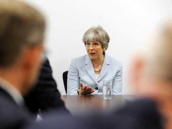 Theresa May visited the offices of The Yorkshire Post on Monday.