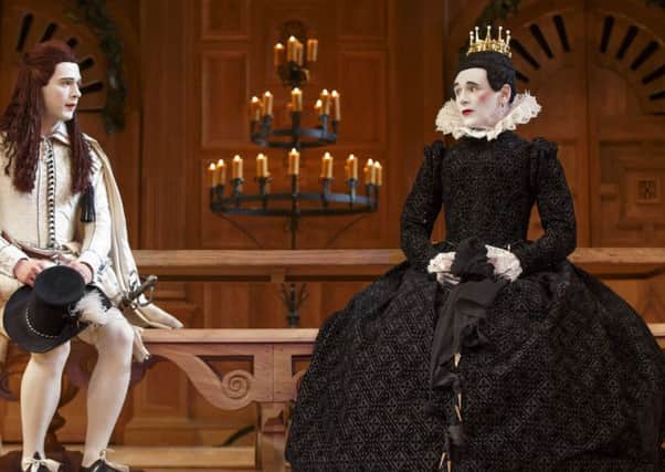 Mark Rylance as Olivia, right, and Samuel Barnett as Viola in the Globe Theatres all-male production of Shakespeares Twelfth Night. (Picture: PA).