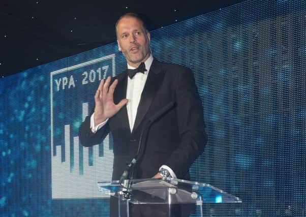 Martin Bayfield presenting last year's Yorkshire Property Awards organised by Variety at Rudding Park hotel