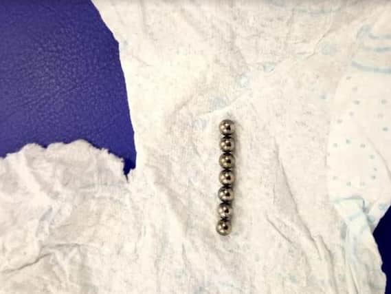 Ball bearings recovered from one of the children