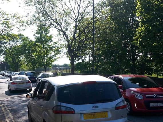 An example of heavy traffic congestion on Otley Road in Harrogate.