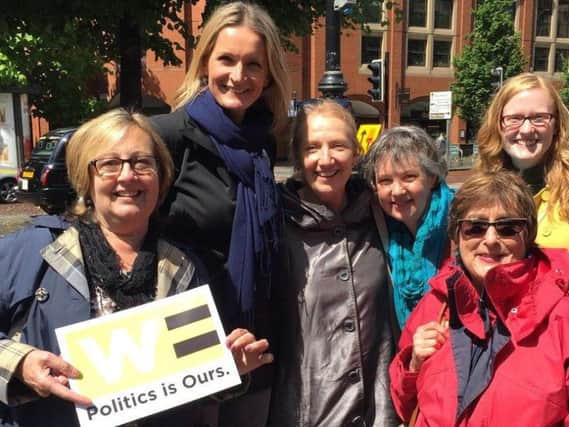 Womens Equality Party leader Sophie Walker surrounded by members of the Harrogate branch.