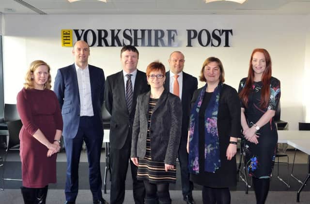 20 February 2018 .......    Alex Clements, Steve Sweetlove, Greg Wright, Emma Plummer, Paul Sparkes,  Katie Rigarlsford, and Tracey Hopkins at a  business breakfast roundtable looking at  human resources.  Picture Tony Johnson.