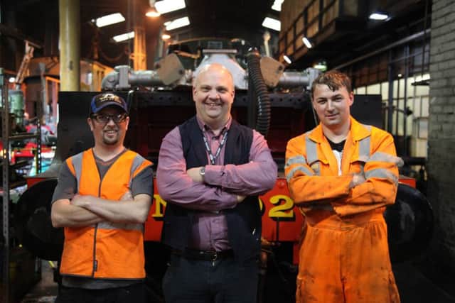 Paul Middleton, Chris Price and Kieran Murray who are among the paid staff who make the  NYMR run smoothly.