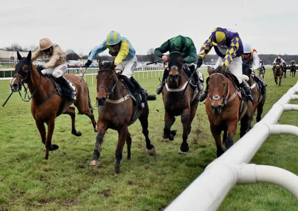Wakanda, second left, won Doncaster's Sky Bet Chase last month under Henry Brooke.