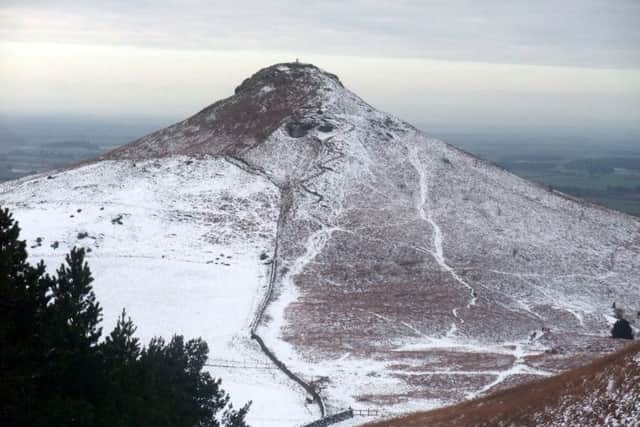 Roseberry Topping on the edge of the North York Moors, pictured in the snow by Margaret Knowles.