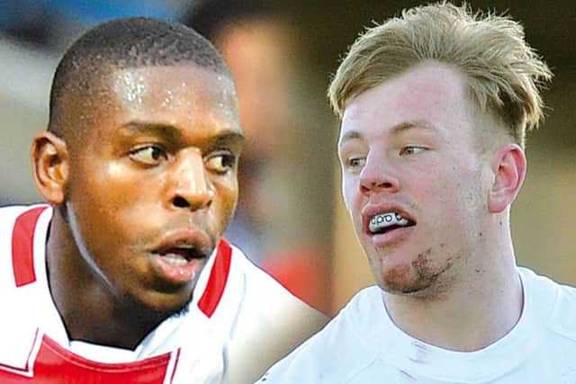 Jermaine McGillvary, left, rates wing rival Tom Jhosntone, right, very highly. Graphic: Graeme Bandeira.
