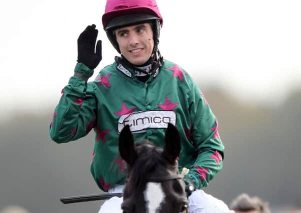 Dominic Elsworth and Somersby celebrate big race success in the Haldon Gold Cup.