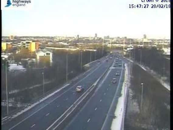 The M621 out of Leeds this afternoon