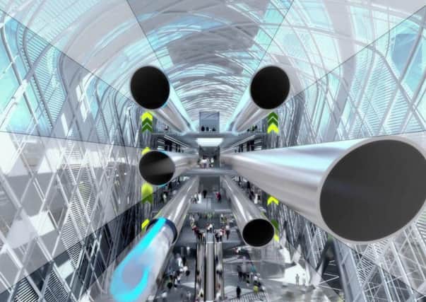 An artists's impression of the hyperloop