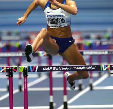 Katarina Johnson-Thompson in the 60m hurdles.