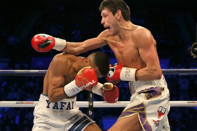 Gamal Yafai (left) in action against Doncaster's Gavin McDonnell.