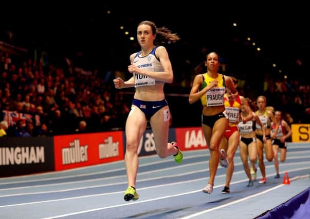 GOLDEN HOPE: GB's Laura Muir, in action at the 2018 IAAF Indoor World Championships. Picture: Martin Rickett/PA