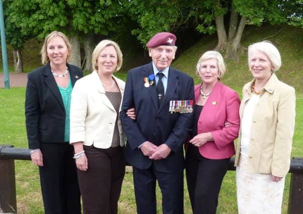 Major Jack Watson with his four daughters, including Sally (first left).