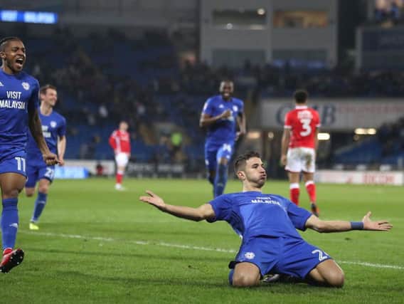 Cardiff moved within three points of table-topping Wolves on Tuesday evening.