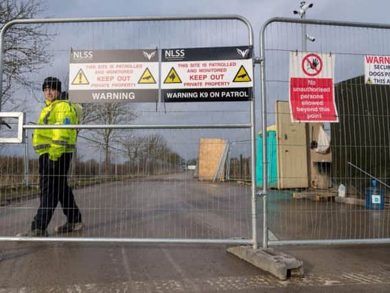 The guard dog ate pellets thrown over a fence at a site earmarked for fracking in Kirby Misperton.