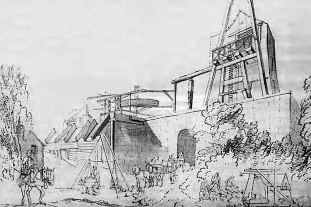 The Norcroft pit sketched by John Claude Nattes