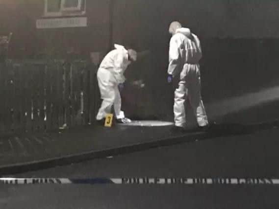 A  man was stabbed to death in a Sheffield street yesterday