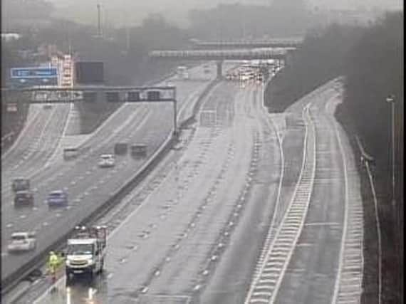 The scene of the lane closures on the M1 this morning. Image: Highways England