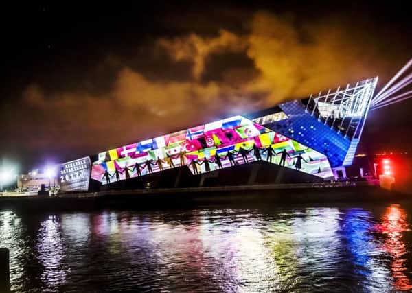 An art installation is projected onto The Deep in Hull, forming part of the Made in Hull series marking the official opening of its tenure as UK City of Culture in 2017.  Danny Lawson/PA Wire