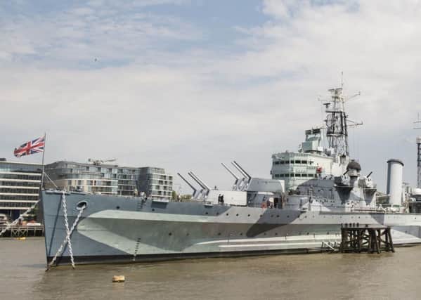 HMS Belfast moored on the Thames in London